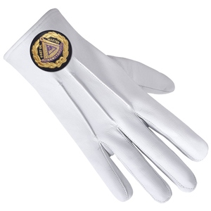 Guantes de Vestir de Cuero Premium Past Grand Master Blue Lodge con Parche Negro Bordado a Máquina - Product Image 3