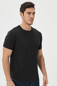 Wholesale High Quality 100% Cotton Plain <b>Black</b> T <b>Shirt</b> <b>Men</b> Breathable <b>Slim</b> <b>Fit</b> Blank Crew Neck Short Sleeve Premium Basic Tee - Product Image 5