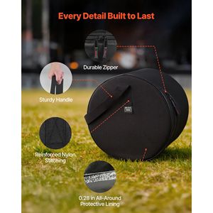 Set di 5 Custodie Leggere Imbottite in 600D per Batteria, con Imbottitura Spessa per Grancassa 22, Tom 12/13/16, Rullante 14 - Protezione Durevole per Strumenti - Product Image 6