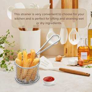 Cesta para servir mini papas fritas de acero inoxidable Bold Blossom, la más vendida, para patatas fritas, nuggets y pollo, utensilios de mesa y servicio. - Product Image 2