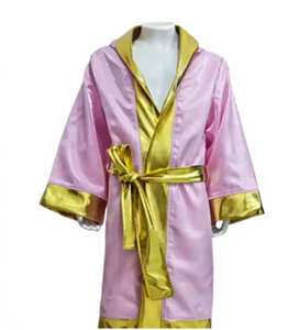 PROFIT SPORTS Robe de boxe jaune avec bordure argentée, respirante, séchage rapide, en polyester, confortable, pour entraînement, pour hommes adultes, toutes saisons - Product Image 6