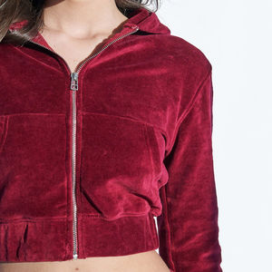 Productos de Tendencia 2025, Nuevas Llegadas, Conjuntos de Pantalones y Sudaderas Cortas de Terciopelo para Mujer, Cintura Media, Estilo Urbano, Algodón - Product Image 4