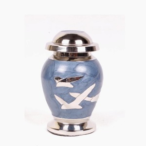 Red Metal Urn With Silver <b>Rose</b> Design Traditional Handmade Sympathy Keepsake Cylindrical Shape Tabletop <b>Vase</b> - Product Image 6