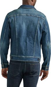Veste en jean pour homme, couleur unie, boutonnée, coupe classique, délavée, style décontracté, pour l'automne - Product Image 4
