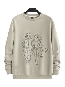 Sweat-shirts et sweats à capuche pour hommes en tissu polaire mélangé polyester/coton imprimé avec poche intégrée - Product Image 4