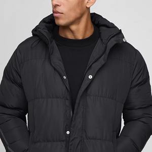 Abrigo Acolchado Grueso de Invierno Personalizado de Alta Calidad, Impermeable, Reversible, con Cremallera y Botones, con Capucha de Plumas para Exteriores - Product Image 4