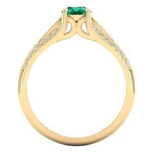 REYES Luxury 925 Sterling <b>Silver</b> Round Cut 0.5 Carat <b>Emerald</b> Gemstone with Moissanite <b>Ring</b> For Women Birthstone Fine Jewelry - Product Image 4