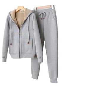 Drop Shoulder Conjunto de 2 piezas joggers pantalones Sudadera con pantalones de chándal Sudaderas con capucha en blanco de gran tamaño - Product Image 2