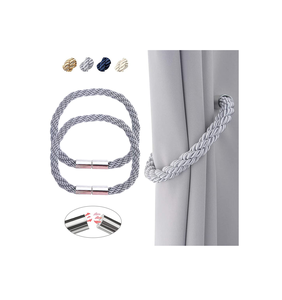 Decorative Jute Curtain <b>Tiebacks</b> – Natural Fiber Handmade Curtain Holders for Modern and Rustic Home Decor - Product Image 1