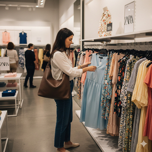 Royaa 2025 Fashion Genuine Leather Waterproof England Style Logo Embellished Tote <b>Bags</b> Women <b>Large</b> <b>Shoulder</b> Handbags Hobo <b>Bag</b> - Product Image 2