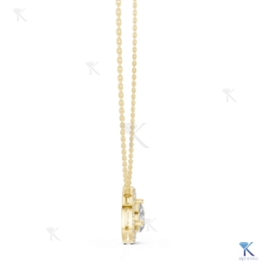 จี้เพชรทรงลูกแพร์แบบลอยตัวประดับด้วยเพชรแล็บโกรว์ สร้อยคอทองคำแท้ 14K 18K สำหรับผู้หญิง รูปทรงหยดน้ำ ผลิตโดยผู้ผลิตเครื่องประดับขายส่ง - Product Image 3
