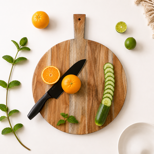 Planche à découper en bois faite à la main |   Planche à découper et à servir en bois naturel |   Accessoires de cuisine écologiques - Product Image 1