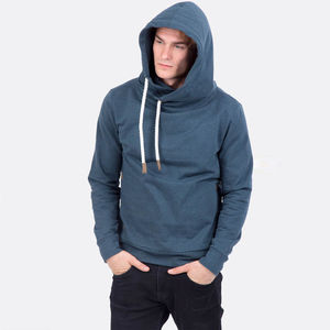 Sudadera con Capucha Azul para Hombre, Estilo Casual, Holgada, Minimalista, con Capucha y Cordón Ajustable - Product Image 3