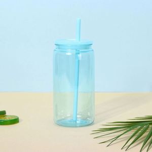 Vaso de Plástico Transparente Personalizado de 16 oz, Tipo Lata de Cerveza o Refresco, con Tapa y Pajita - Product Image 5