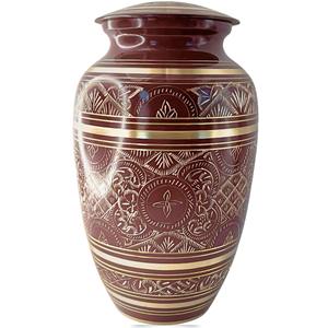 Urna Conmemorativa de Alta Calidad, Grabada a Mano, Estilo Americano, para Cenizas de Adultos, Esmalte Blanco, Capacidad de 200 Pulgadas Cúbicas, Modelo LU - Product Image 1