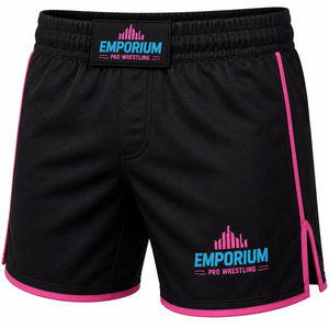 Ensemble short et rashguard de boxe ajustés, noir et rose, imprimé par sublimation, séchage rapide, Spandex/Polyester, unisexe, vêtements de sport pour adultes - Product Image 5