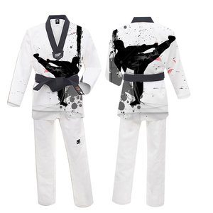 Tenue d'entraînement d'arts martiaux de haute qualité, uniforme de Taekwondo et de Karaté, ensemble de vêtements en polyester à séchage rapide et absorbant la transpiration, avec ajustement réglable - Product Image 3