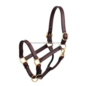 Top Quality <b>Harness</b> Leather Horse Racing Halter Custom Made Double Stitched extra comfort Full Adjustable Leather Halter Horse - Product Image 5