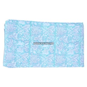 Tela con estampado floral para hacer vestidos, el mejor material acolchado, tela hecha a mano de algodón para mujeres, Tela con estampado de bloque de mano indio - Product Image 4