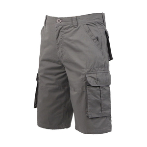 Shorts cargo décontractés pour hommes en toile unie respirante, taille haute avec cordon de serrage, poches fonctionnelles, séchage rapide, écologiques, pour la randonnée - Product Image 1