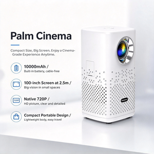 โปรเจคเตอร์ขนาดเล็กแบบพกพา แบตเตอรี่ 10000mAh รองรับ 4K เชื่อมต่อ Wi-Fi ฉายภาพยนตร์กลางแจ้งสำหรับตั้งแคมป์และสนามหลังบ้าน - Product Image 1