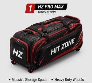กระเป๋าอุปกรณ์คริกเก็ต HIT ZONE 1000D กันน้ำ พร้อมกระเป๋าเป้สะพายหลังขนาดใหญ่สำหรับเดินทาง และช่องเก็บของหลายช่อง - Product Image 2