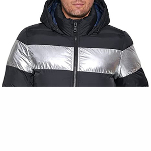 Blouson matelassé à capuche pour homme, en coton, coupe-vent, séchage rapide, chaud, décontracté, pour l'extérieur, avec logo frontal - Product Image 2