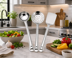 Juego de Utensilios de Cocina Premium de Acero Inoxidable, Cuchara para Servir, Espumadera, Espátula, Proveedor de Calidad de Exportación - Product Image 3