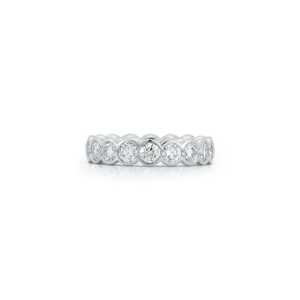 Diamond Wedding Band 4Carat Round Cut Lab Grown 2.4mm Wide Bezel Set Full Eternity <b>Stacking</b> Anniversary <b>Rings</b> 14K 18K Solid Gold - Product Image 2