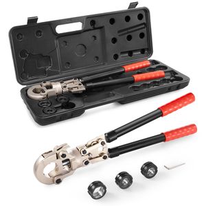 Kit de sertissage professionnel à mâchoires interchangeables rapidement, rotatif à 360 degrés, pour raccords de tubes en cuivre 1/2'', 3/4'', 1'' pour câbles - Product Image 1