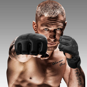 Genuine Leather MMA <b>Gloves</b> <b>Moisture</b> Wicking Lace-Up Closure for Wrist Support-Customizable Options for Adult Boxing - Product Image 5