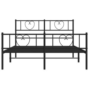 Cadre de lit king size en acier noir thermolaqué, lits en métal - Product Image 5