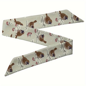 Premium Silk <b>Satin</b> Paisley Skinny Scarf Bandana Print Narrow Necktie Hair Ribbon <b>Headband</b> For Handbags - Product Image 2