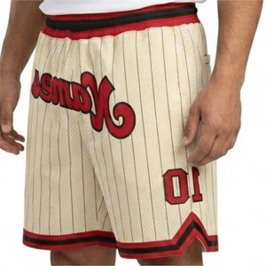 Shorts de basketball pour hommes personnalisés, multicolores, respirants, à taille élastique et taille haute, coupe ample, séchage rapide, sport décontracté, été - Product Image 6