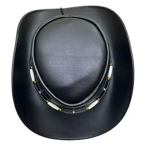 Sombreros Vaqueros Personalizados de Estilo Occidental, Nuevo Diseño para Uso Diario, Sombrero de Cuero Genuino para Hombre con Logotipo Personalizado - Product Image 2