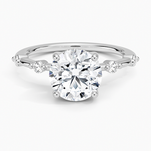 Bague de fiançailles SOJ Ring 011 en argent 925, coupe ronde, avec halo dissimulé Aimee, diamant 2 carats couleur D, moissanite VVS1 certifiée GRA - Product Image 1