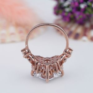 <b>Custom</b> Fine Jewelry Luxury Gold Plated/Rose Gold Plated 925 Silver Moissanite Wedding Engagement <b>Rings</b> for Party Gifts - Product Image 5