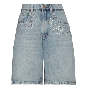 Shorts Largos de Mezclilla Rectos de Cintura Alta Retro al por Mayor para Mujer, que Realzan las Piernas, Holgados y Versátiles, de Alta Calidad - Product Image 1