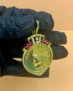 Pendentif en argent 925 avec pièce de monnaie américaine de 10 dollars de 1915, motif tête d'Indien, bijoux hip-hop, moissanite VVS, pendentif sur mesure pour homme - Product Image 5