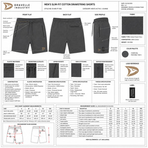 Pantalones Cortos Bermuda de Algodón para Hombre al por Mayor, Color Liso, Cintura con Cordón, Bolsillos con Cremallera, Ropa Casual - Product Image 6