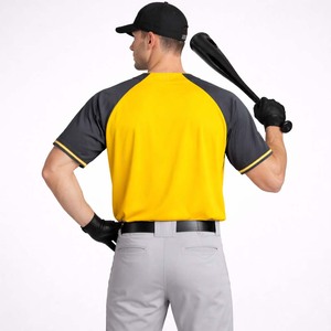 OEM Blank Two-Tone Baseball <b>Uniforms</b> Quick Dry Breathable <b>Custom</b> Team Shirts Men's Button Front Baseball Jersey - Product Image 2