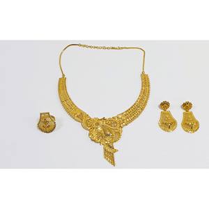 Conjunto de collar chapado en oro de 24 quilates superventas, 5 gramos para bodas, aniversarios, diseño moderno, joyería de moda, nuevo diseño - Product Image 3