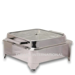 Modern Luxury <b>Set</b> of 2 Silver Color Stainless Steel Metal Dish round Shape Chafing Dish for Home or Hotel - Product Image 3