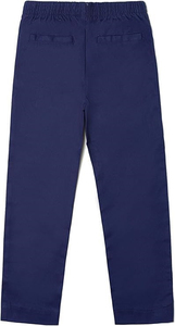 Pantalons d'école pour garçons avec poches, bleu marine, taille élastique, tissu sergé confortable, coupe droite, uniforme scolaire pour enfants - Product Image 5