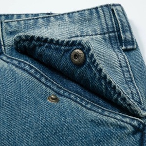 Shorts en jean décontractés pour hommes, coupe ample, collection été, haute qualité, méthode de tissage tricotée, coupe droite, délavage moyen, effet usé - Product Image 4