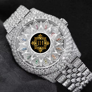 JUSTHIRA Men's Luxury Hip Hop Quartz Diamond Stainless Steel Watch with Sapphire Crystal Water Resistant 10 Bar - Product Image 1