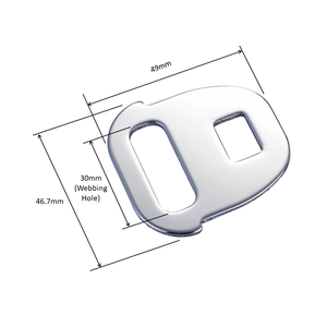 Boucle de ceinture de sécurité en acier inoxydable, design carré, pince métallique pour ceintures de sécurité de voiture, attache réglable - Product Image 3