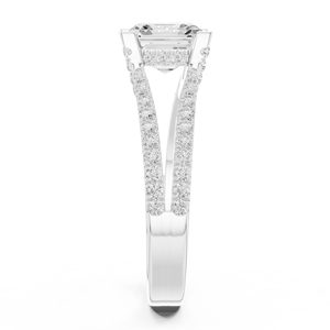 Split Shank GRA Certified <b>Ring</b> <b>Crafted</b> From 14k Solid White Gold Pretty Asscher Shaped Lab Grown Diamond Engagement-Wedding <b>Ring</b> - Product Image 2