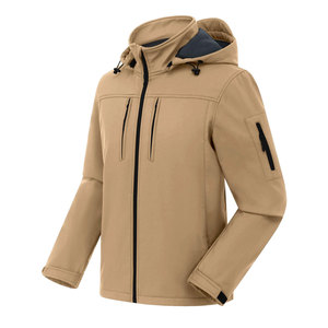 Veste softshell pour homme avec logo personnalisé, élégante, imperméable, respirante, coupe-vent, avec capuche amovible, chaude, pour la randonnée et le ski en plein air - Product Image 1