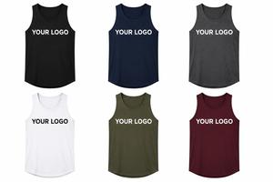 Camiseta sin mangas con cuello redondo personalizada para hombre, de secado rápido, ajuste deportivo, logotipo impreso personalizado en la parte delantera, 100% poliéster tejido transpirable - Product Image 6